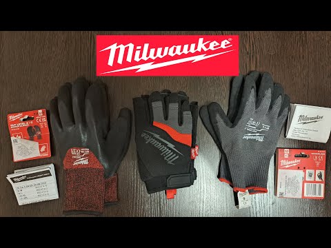 Видео: Перчатки с защитой от порезов и беспалые Milwaukee
