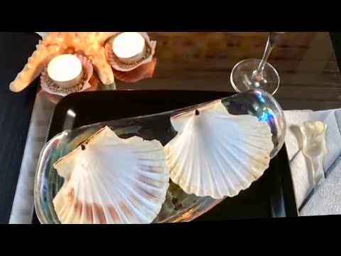 Видео: АСМР ВИДЕО   ЕМ МОРСКИЕ ГРЕБЕШКИ СЕРВИРУЮ СТОЛ ASMR EATING VIDEO