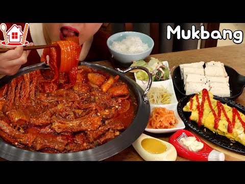 Видео: Couple  Mukbang│ Приготовление яичного рулета для тушеных свиных ребрышек кимчи!
