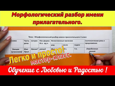 Видео: 📣Мастер-класс "Морфологический разбор имени прилагательного"