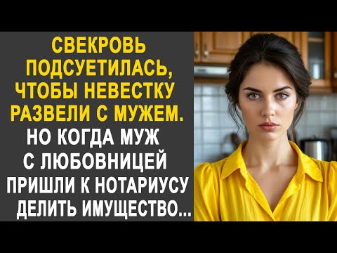 Видео: Свекровь подсуетилась, чтобы невестку развели с мужем. Но когда муж с любовницей пришли к нотариусу.