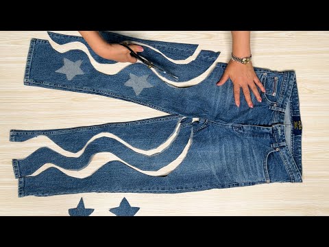 Видео: [DIY] Выброшенные джинсы становятся произведением искусства / Посмотрите и удивитесь.