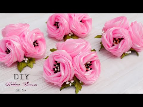 Видео: ЦВЕТЫ ИЗ ЛЕНТ / РЕЗИНКИ С ЦВЕТАМИ, МК / DIY Ribbon Flowers