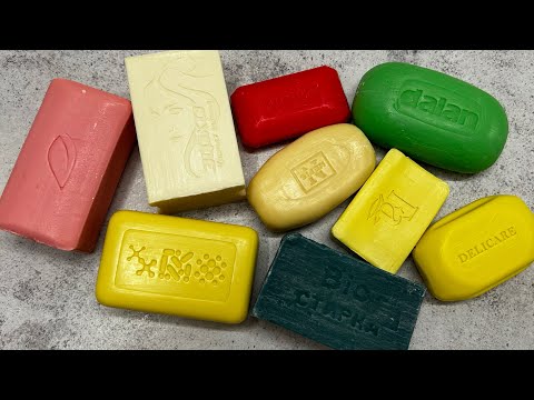 Видео: ASMR soap/ Dry soap cutting 💛💚❤️🤍🩷/ Резка мыла 
