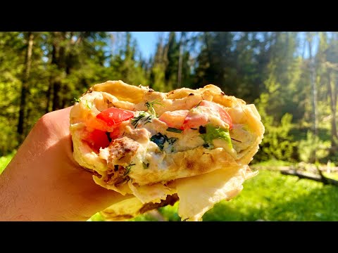 Видео: Большая, сочная шаурма в походных условиях / Big, juicy shawarma in field conditions