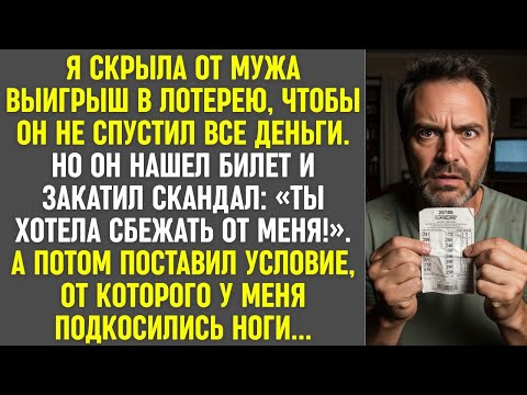 Видео: Я скрыла от мужа выигрыш, но он нашёл билет и выдвинул условие, от которого я онемела.