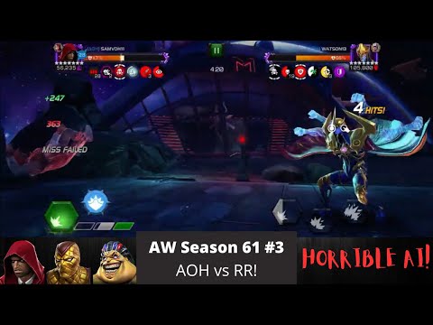 Видео: Ужасный ИИ пытается меня поймать | AW сезон 61 #3 | AOH против RR | Marvel: Битва чемпионов
