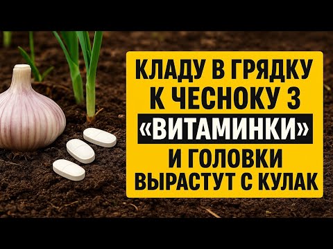 Видео: Кладу 3 «витаминки» в землю - и чеснок вырастает огромный! Забудьте про навоз навсегда!