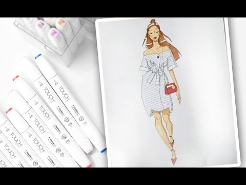 Видео: Fashion скетчинг - подробный видео-урок по модному направлению