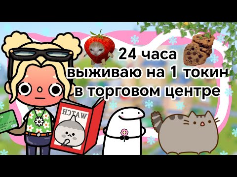 Видео: 24 часа выживаю на 1 токин в торговом центре || Kelly_🌿||