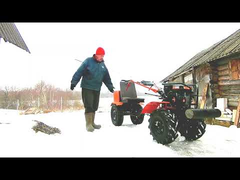 Видео: На мотоблоке Патриот Урал М зимой,если мотоблок поработает и глохнет