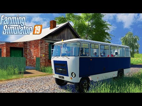 Видео: РУССКИЙ АВТОБУС КУБАНЬ ДЛЯ ПЕРЕВОЗКИ РАБОЧИХ ДЛЯ FARMING 19