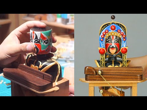 Видео: Сычуаньская опера, меняющая лица, созданная из дерева | Automata Wooden Toy Design | XiangMu Studio