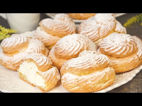 Видео: 🔥 Заварные пирожные с кремом, напоминающим Пломбир! Просто тают во рту! 😍 Попробуйте и влюбитесь! 💖