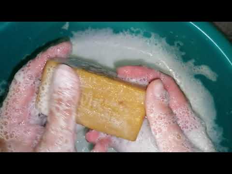 Видео: Мыление.Хозяйственное мыло.Пенка.Губка/Laundry soap .Foam.Sponge