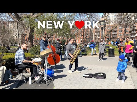 Видео: [4K]🇺🇸Весенняя прогулка в Нью-Йорке /Гринвич-Виллидж, парк Вашингтон-сквер, обед в саду Пинто.Apr 2