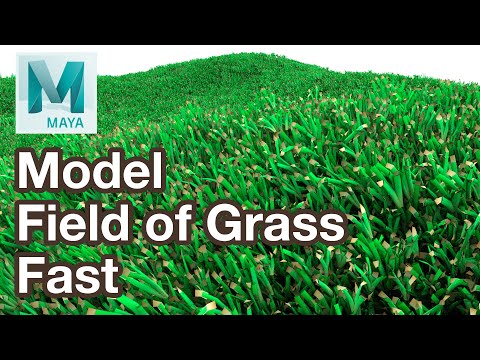 Видео: Учебное пособие по Maya: 3D-моделирование поля травы в Maya с использованием эффектов рисования и...