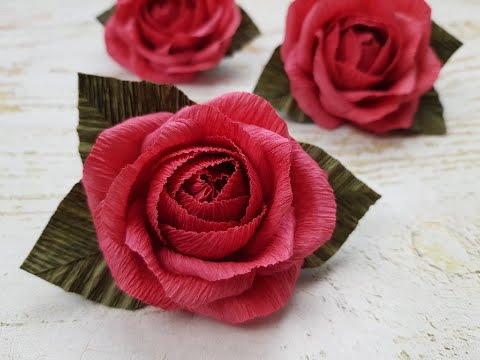 Видео: ОЧЕНЬ ПРОСТО Роза из гофрированной бумаги DIY Mellas
