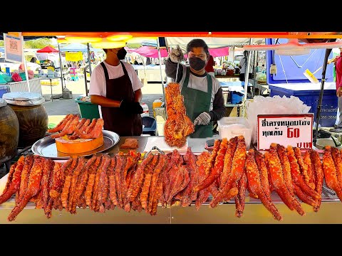 Видео: Распродано 300 кг свиного хвоста и мяса в 4 огромных угольных печах для барбекю