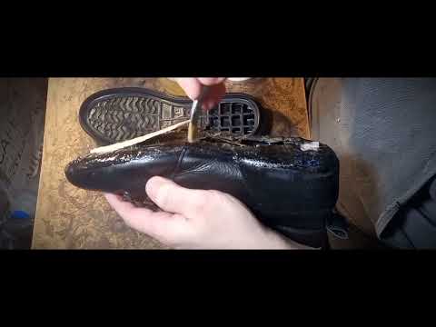 Видео: ремонт обуви дома, замена подошвы.