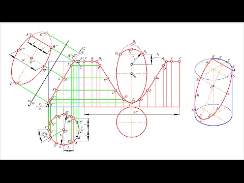 Видео: Натуральный вид сечения и полная развёртка цилиндрической поверхности