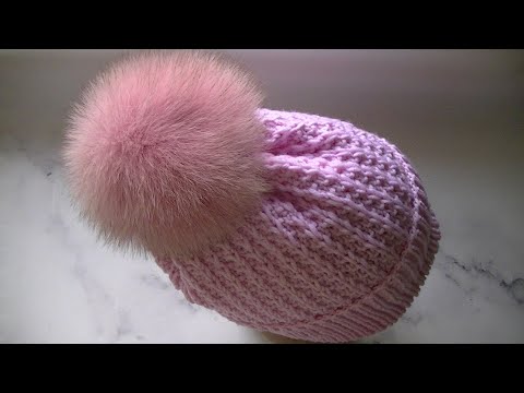 Видео: ВЯЖЕМ ШАПОЧКУ ПОПУЛЯРНЫМ, РЕЛЬЕФНО- ВАФЕЛЬНЫМ УЗОРОМ СПИЦАМИ.