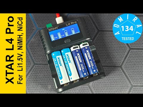 Видео: XTAR L4 Pro обзор зарядного устройства для Li1.5V, NiMH, NiCd