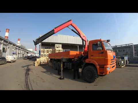 Видео: КАМАЗ-вездеход с КМУ PALFINGER PK15500A продан. Примеряем вставку в стрелу для буровой навески.