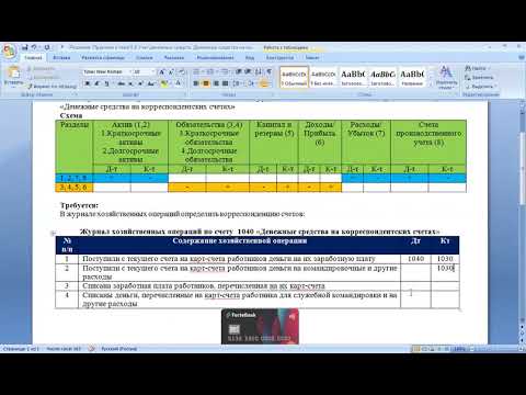 Видео: Как правильно составлять корреспонденцию счетов 1040 Денежные средства на корреспондентских счетах