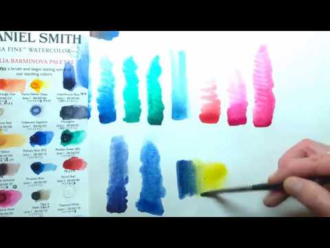 Видео: aкварель Daniel Smith с дот-карты от Юлии Барминовой