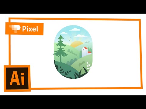 Видео: Рисуем пейзаж в Adobe Illustrator | уроки для новичков