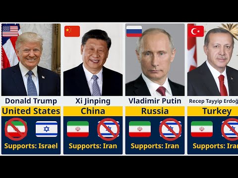 Видео: 🌍 100 мировых лидеров: кто поддерживает Иран, а кто — Израиль?
