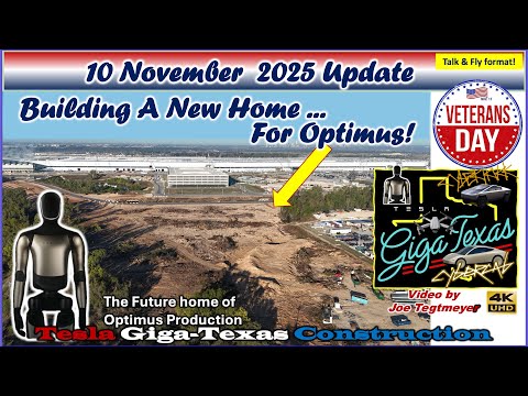 Видео: Новая фабрика Optimus! Чиллер Cortex 2, новые поставки! Обновление Giga Texas от 10 ноября 2025 г...