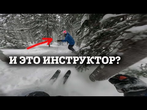 Видео: Проверил лучшего инструктора по сноуборду на фрирайде в тесном лесу Шерегеша. Результат шокировал.