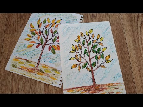 Видео: ДЕРЕВО. Как нарисовать дерево карандашами для детей. Tree draw Осеннее дерево Рисуем вместе