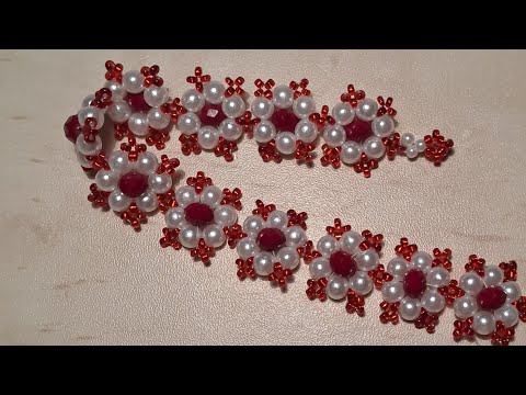 Видео: ЖЕМЧУГ пен ХРУСТАЛЬ дан БРАСЛЕТ бисерден білезік жасау