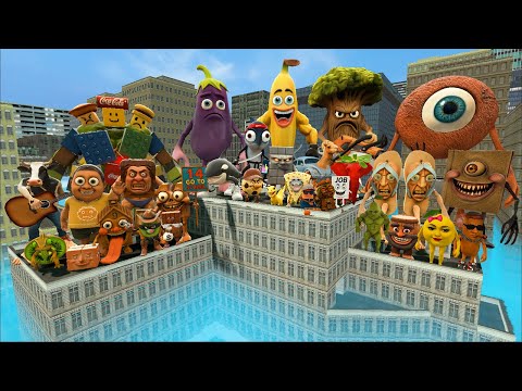 Видео: ЗАПОЛНЕННЫЙ ГОРОД ТАТАТА САХУР МЫШЦЫ БАНАН ТРАЛАЛЕРО ТРАЛАЛА МЕМ Спартанский удар в Garry's Mod