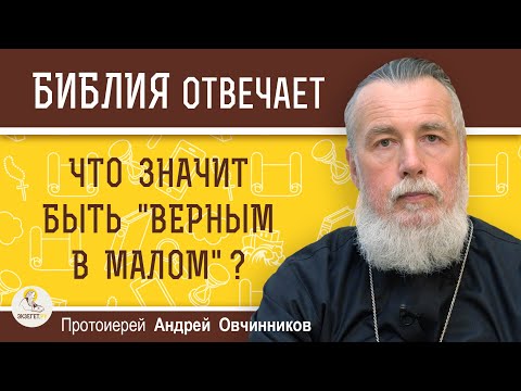 Видео: ЧТО ЗНАЧИТ БЫТЬ "ВЕРНЫМ В МАЛОМ" ?  Протоиерей Андрей Овчинников