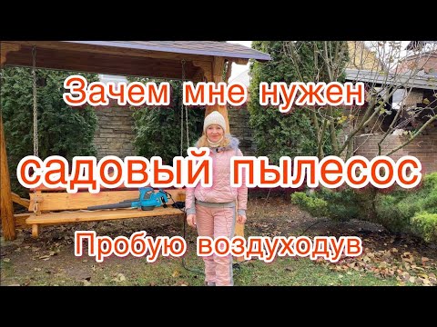 Видео: купила садовый пылесос,воздуходув.испытываю воздуходув у себя в саду