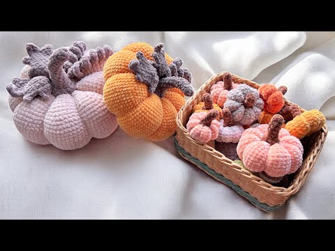 Видео: Вязанные тыквы разных размеров 🤩 бесплатные мастер-классы 👍