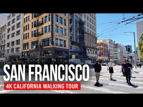 Видео: САН-ФРАНЦИСКО 🇺🇸 Холмы, канатные трамваи и виды на океан | Прогулка 4K