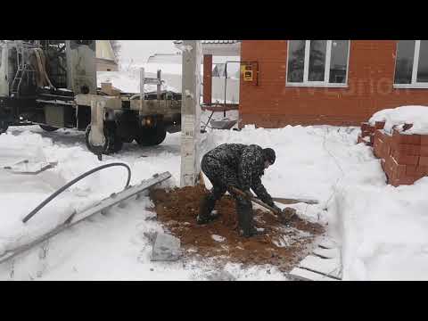 Видео: Установка ЛЭП опоры зимой