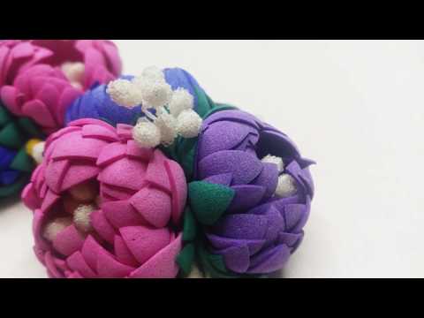Видео: #фоамиран #цветыизфоамирана #фом Цветы из фоамирана на резинках для волос.