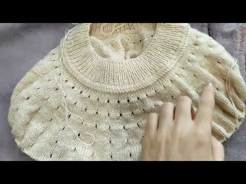 Видео: Облом с кашемировым джемпером. Как быть?! Что делать дальше?!!!!! #круглая кокетка спицами#кашемир#