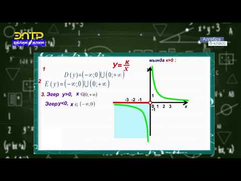 Видео: 8-класс | Алгебра |  у =k/x, у=√x функциялары жана алардын графиктери