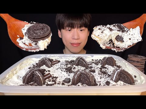 Видео: SUB) Корейский десерт Торт Орео (набор для вечеринки в холодильнике) mukbang asmr