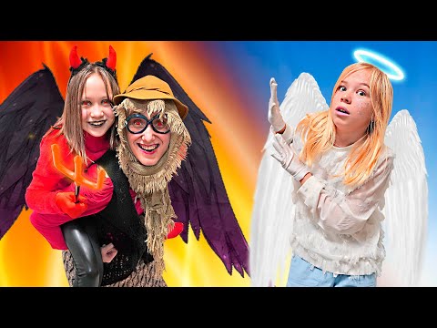 Видео: ДЕМОН И БАБКА СТАЛИ ДРУЗЬЯМИ? АНГЕЛ VS ДЕМОН В ШКОЛЕ