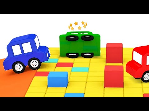 Видео: Мультики для детей: 4 машинки и гонки в парке развлечений! Сборник мультфильмов для малышей