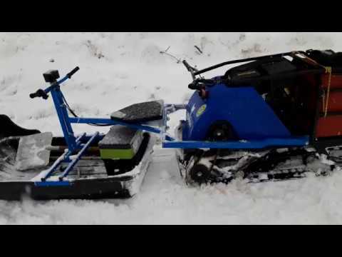 Видео: Мотобуксировщик "Помор" Ч.21 (2).Тестирование проходимости с модулем-толкачем