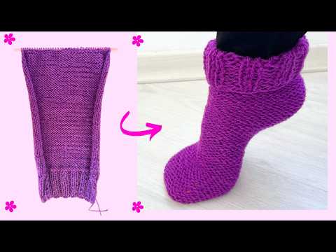 Видео: ОЧЕНЬ ЛЕГКИЙ НОСОК ВЯЗАНИЕМ